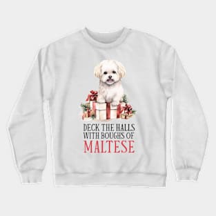 Christmas Maltese  Pun Crewneck Sweatshirt